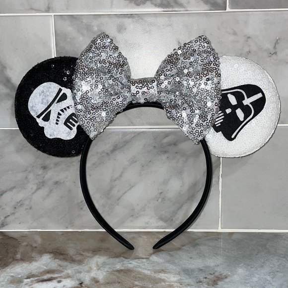 Star Wars Accessories - Disney Star Wars Inspired Vader StormTrooper Minnie Mouse Sequin Ears Headband
